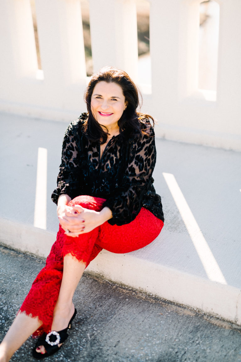 red lace pants